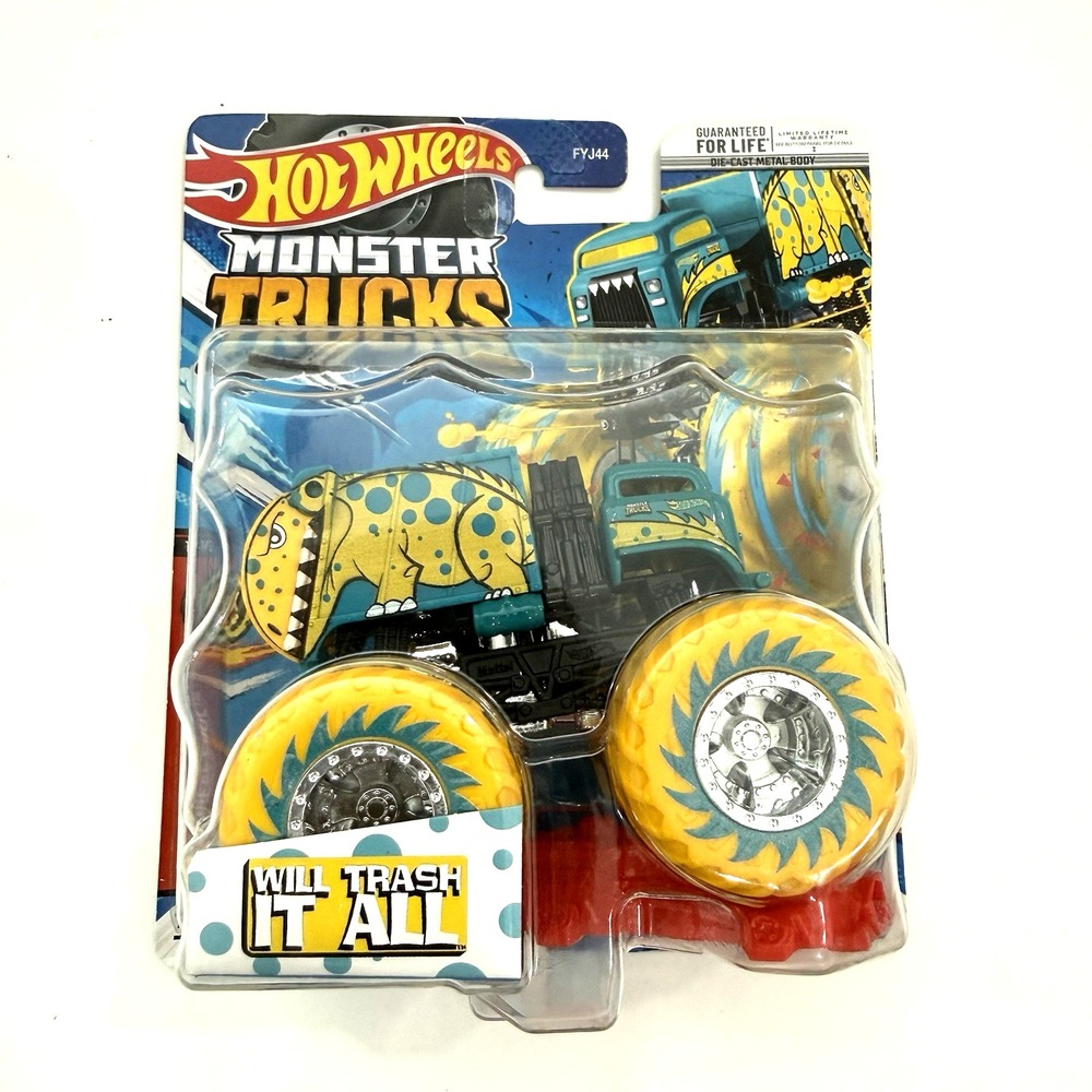 New Hot Wheel Mattel Monster Garbage Truck 1:64 Will Trash It All Metal Die Cast